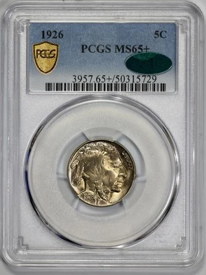 1926 Buffalo 5c Nickel PCGS MS 65+ CAC Approved - Image 1 of 4