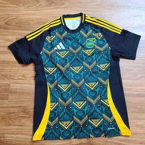Jamaica National Football Team Jersey Men's L Slim Fit IT8534 NWT Soccer Black - Picture 1 of 4