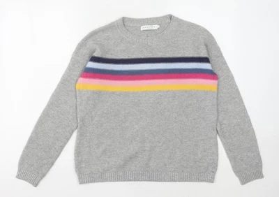 John Lewis Women's Grey Striped Pullover Jumper Size 8 - Image 1 of 4