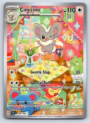 Cinccino - Illustration Rare Pokemon SV05: Temporal Forces 183/162 NM - Image 1 of 2