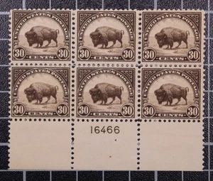 Scott 569 30 Cents Buffalo MNH Plate Block Bottom # 16466 PSE SCV $450.00 - Picture 1 of 3