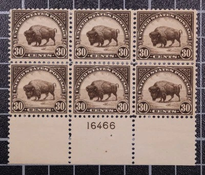 Scott 569 30 Cents Buffalo MNH Plate Block Bottom # 16466 PSE SCV $450.00 - Image 1 of 3