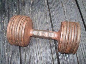 (1) vtg RARE JOWETT ADJUSTABLE DUMBBELL Bodybuilding STRONGMAN York ANTIQUE GYM - Picture 1 of 6