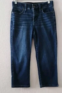 Soma Women's Small Blue Cropped Leg Elastic Waist Dark Wash Stretch Denim Jeans - Bild 1 von 7