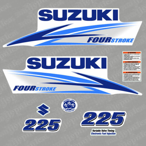 Suzuki 225 Four stroke (2013) blue outboard decal aufkleber adesivo sticker set