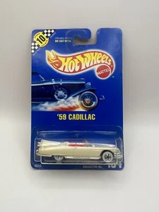 VTG 1990 Hot Wheels 1959 Cadillac White w/Red Interior Speed Points Card #154 - Picture 1 of 10