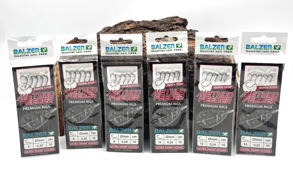 Balzer Method Feeder Haken mit Quick Stop Gr. 4 6 8 10 12 14 5 Stück Premium Rig - Bild 1 von 1