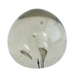 "Pisapapeles pesado de vidrio artístico transparente de colección con grandes burbujas controladas gotas esfera de 2""" - Imagen 1 de 7