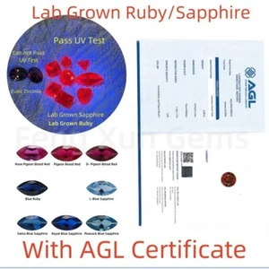 Zafiro cultivado en laboratorio, piedra suelta de marquesa rubí para hacer anillos con certificado AGL - Imagen 1 de 22
