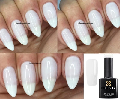 BLUESKY GEL NAIL POLISH PASTEL WHITE SHEER WHITE UV LED SOAK OFF PA01 PASTEL 01
