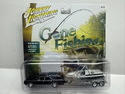 (JL-1) 1/64 Johnny Lightning Gone Fishing 1964 Oldsmobile Vista Cruiser Ver B Foto 1 de 4