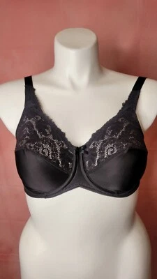 Lilyette Bra 36D  Black  Lace  UnLined Underwire Adjustable  - Image 1 of 4