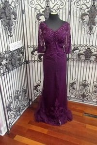 3005 VAL STEFANI 7630 PURPLE SZ 14 $517 FORMAL NEW GOWN DRESS - Picture 1 of 11