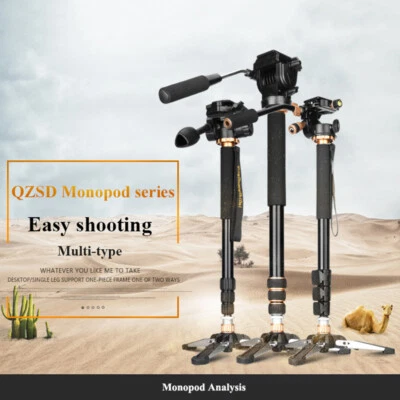 Q158S Aluminum Alloy Fluid Tripod Head Camera Tripod Monopod + Ball Head - Image 1 of 4