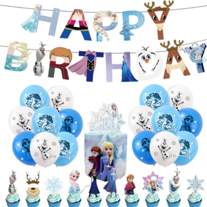 42 pcs Frozen Elsa Tableware Set, Latex Balloon, Happy B'day Banner Party Decos - Picture 1 of 8