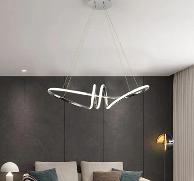 Lampadario Led Soffitto a Sospensione design moderno a Fiocco in alluminio croma - Immagine 1 di 4