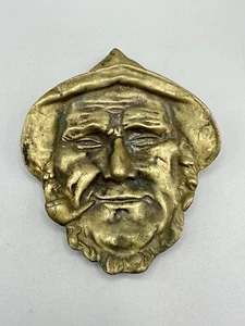 Fisherman Solid Brass Nautical Wall Hanging Art Sculpture Smoking Pipe 6in” - Picture 1 of 4