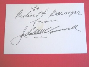 John McCormack - Autographed 3 3/8" X 5 3/8" Card - Speaker of the House