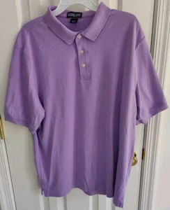 Camisa Polo Lands' End Para Hombre Talla Grande 42-44 Lavanda Manga Corta Calce Regular Usada - Imagen 1 de 5