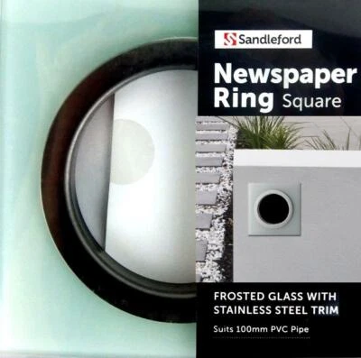 Letterbox Paper Newspaper Ring Square Slot Frosted Glass Stainless Steel - Image 1 of 4