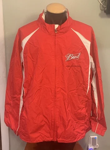 Kasey Kahne Jacket Budweiser Racing Mens 2XL XXL TC NASCAR Racing Full Zip Nylon Cover