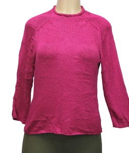 Sigrid Olsen Women's Knit Sweater 3/4 Sleeve Fuchsia Petite Size PS - Picture 1 of 5