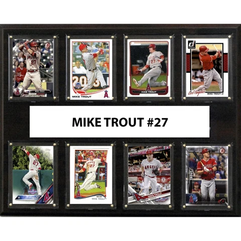 MLB 12"x15" Mike Trout Los Angeles Angels Giants 8-Card Plaque Cover