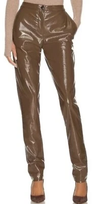 NWT ALIX NYC Women’s FAUX Leather SLIM STRAIGHT Pants Stretch sz 0 25” W - Image 1 of 4