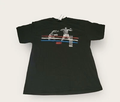 Rocky Movie Large Black T-Shirt Graphic Tee Rocky Balboa Vs Apollo Creed 2018 - Image 1 of 4