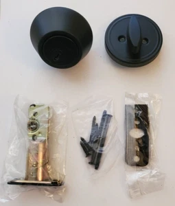 Transitional Single Cylinder Deadbolt Matte Black New Open Box - Picture 1 of 3