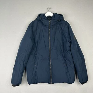 Marc New York Mens Jacket Medium Blue Down Feather Puffer Snow Ski Full Sleeve - Picture 1 of 13