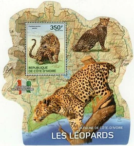 Leopards Stamp Panthera Pardus Pardus Wild Animal S/S MNH #1595 - Picture 1 of 12