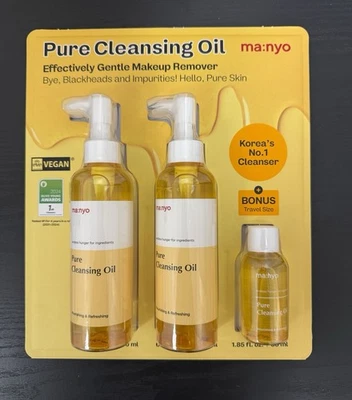 NEW Ma:nyo Pure Cleansing Oil Gentle Make up Remover Pure skin 2 pk+Travel Size - Image 1 of 2