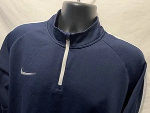 Nike Running Pullover Sz XL Men Blue 1/4 Zip Polyester Dri-Fit L/S Gym - Picture 1 of 4