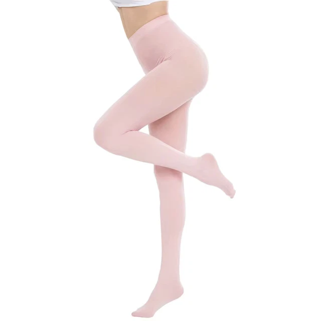 Medias para mujer 80D suaves color liso semi opacas con patas cintura alta para mujer Foto 1 de 4