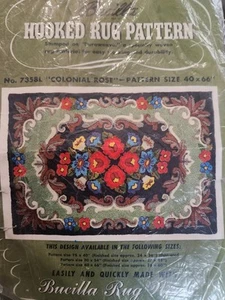 Alfombra de Colección Bucilla Colonial Rosa Enganchada Duraweave Tela Estampada 40"x66" 7358L - Imagen 1 de 10