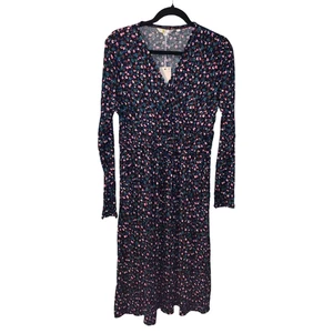Vestido Jersey Boden Layla Para Mujer Talla 10L EE. UU. NUEVO Negro Colorido Estampado Ditsy - Imagen 1 de 7