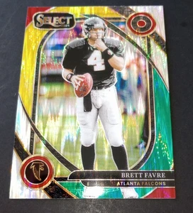 2024 Panini Select Brett Favre Atlanta Falcons amarillo y verde Prizm #211 - Imagen 1 de 3