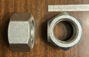 1-1/2"-12 Sechskantmuttern, Stahl verzinkt, (2 Stück) Neu - Bild 1 von 1