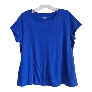 EILEEN FISHER Women XS T-Shirt Royal Blue Short Sleeve 100% Organic Cotton 36" - Picture 1 of 6