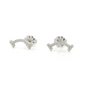 Aretes de diamantes Tiffany & Co. Tiffany T Smile de oro de 18 quilates de 0,06 quilates #JB454-1 - Imagen 1 de 7