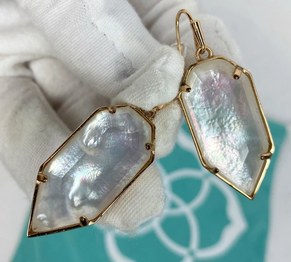 Pendientes Palmer Kendra Scott MOP Perla Oro Rosa Raros Foto 1 de 4