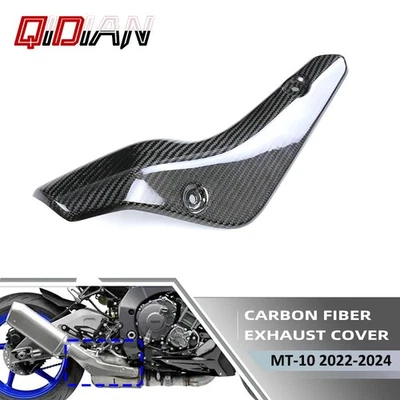 Motorcycle Carbon Fiber Exhaust Pipe Guard Heat Shield For 2022-2024 YAMAHA MT10 Foto 1 de 4