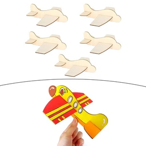 5x Kids Airplane Kits Educational Party Supply DIY Paint Handicraft Plane Wooden - Picture 1 of 4