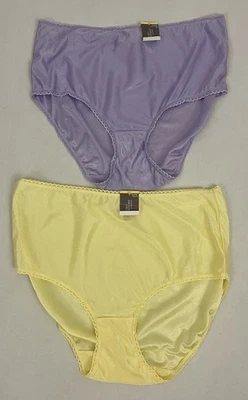 Secret Treasures Mujer 9 XXL/2XL Bragas Brillantes Corte Alto Picot Ribete 2pk Foto 1 de 4