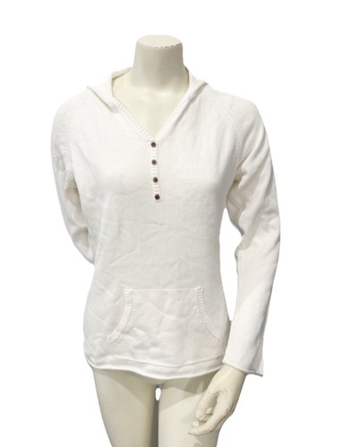 OFF WHITE Columbia Maglia Maglione Felpa Con Cappuccio Donna M Off White Spiaggia Surf Leggero Bottoni