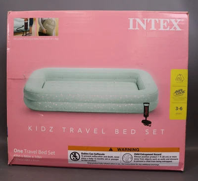 Intex Kids' 10" Toddler Travel Manual Pump Air Mattress - Light Mint Green: - Image 1 of 4