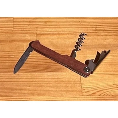 老式折叠口袋刀-木柄开瓶器和开瓶器多功能工具 — 第 1/2 张图片