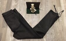 HUDSON "Raven" Lace Up Cropped Skinny Black Leather Pants Size 26 $950 Worn Once