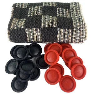 Mini Checkers Board with Rug Mat Complete 12”x12” Perfect for Travel - Picture 1 of 5